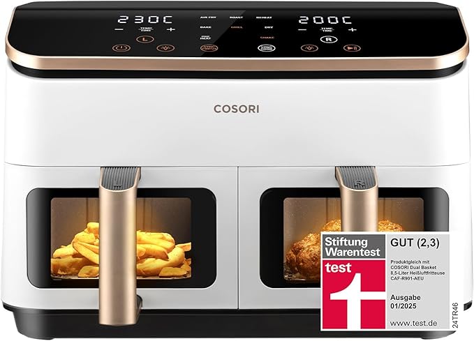 Cosori Airfryer mit Sichtfenster 8,5L 2 Kammern
